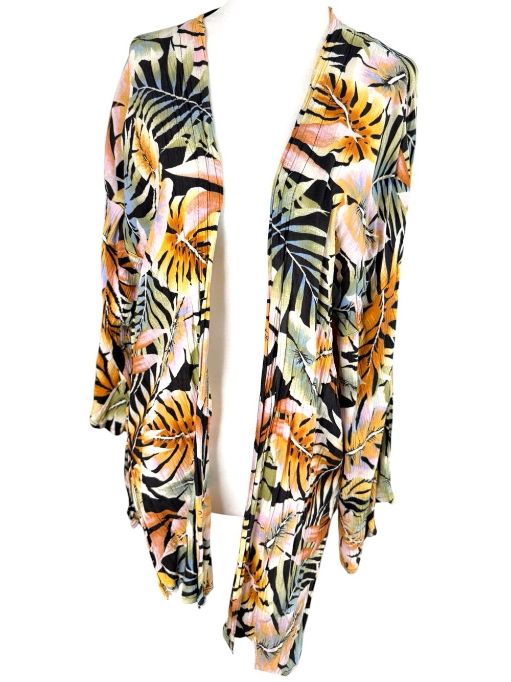 Billabong Black Tropical Leaf Print Swim Cover-Up